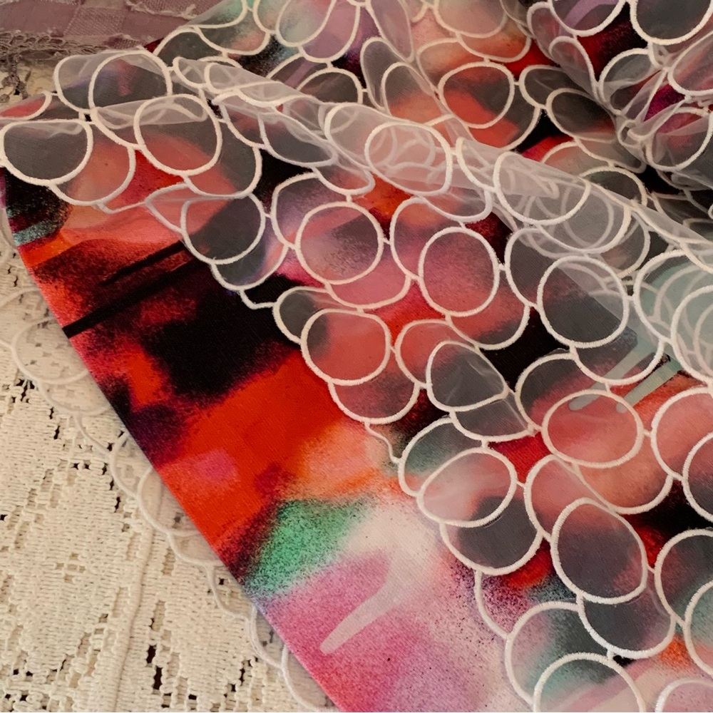 *NWT* French Connection Miami Graffiti Organza Overlay Shift Dress - Picture 7 of 12